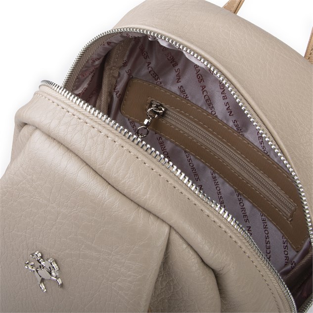 Nas Bag Çok Cepli Sade Şık Kadın Sırt Çantası Kum Camel Victoria