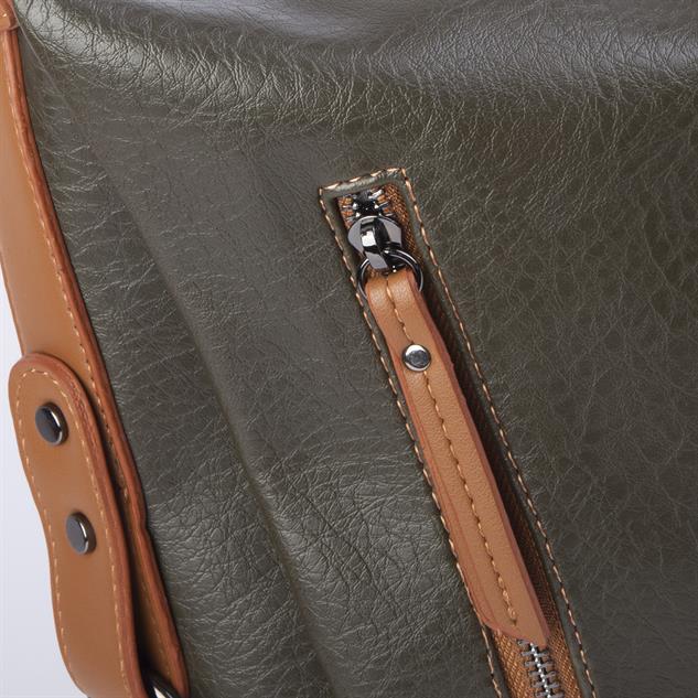 Nas Bag Çok Gözlü Kadın Omuz ve Çapraz Çanta (33x25 cm ) Haki  Taba Victoria
