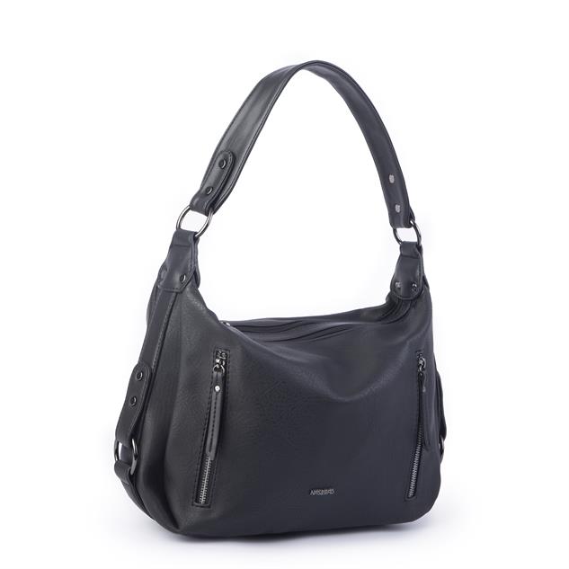Nas Bag Çok Gözlü Kadın Omuz ve Çapraz Çanta (33x25 cm ) Siyah  Raven 