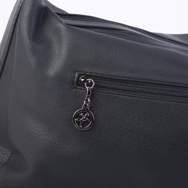 Nas Bag Çok Gözlü Kadın Omuz ve Çapraz Çanta (33x25 cm ) Siyah  Raven 