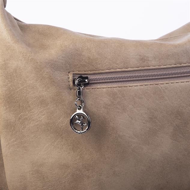 Nas Bag Çok Gözlü Kadın Omuz ve Çapraz Çanta (33x25 cm ) Vizon  Raven 