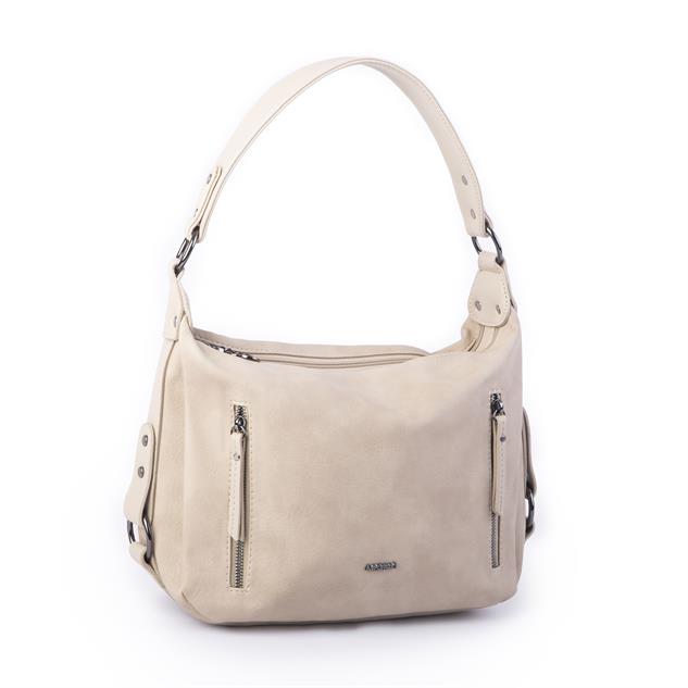 Nas Bag Çok Gözlü Kadın Omuz ve Çapraz Çanta (33x25 cm ) Kum  Raven 