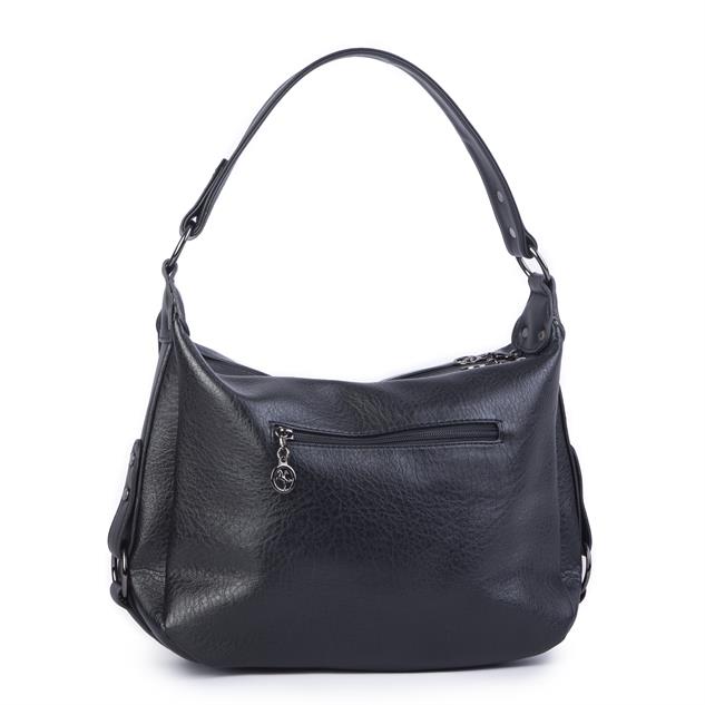 Nas Bag Çok Gözlü Kadın Omuz ve Çapraz Çanta (33x25 cm ) Siyah  Victoria