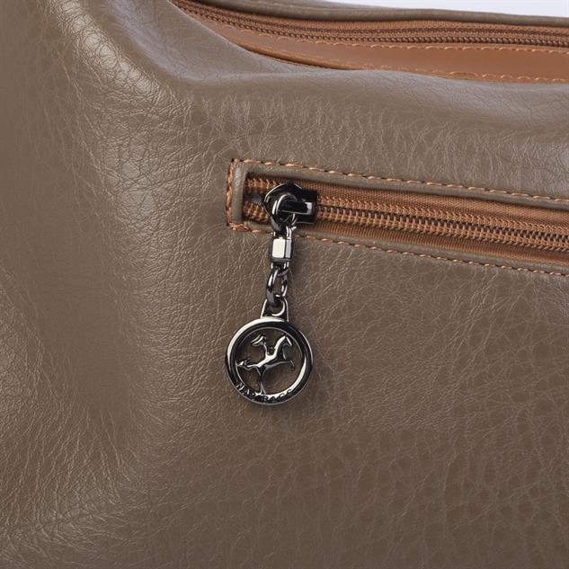 Nas Bag Çok Gözlü Kadın Omuz ve Çapraz Çanta (33x25 cm ) Vizon   Taba Victoria