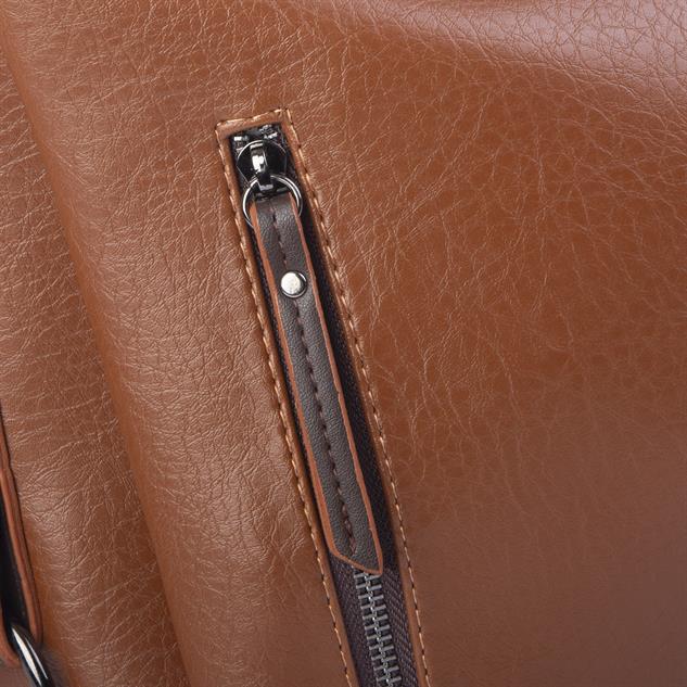 Nas Bag Çok Gözlü Kadın Omuz ve Çapraz Çanta (33x25 cm ) Taba Kahve   Victoria