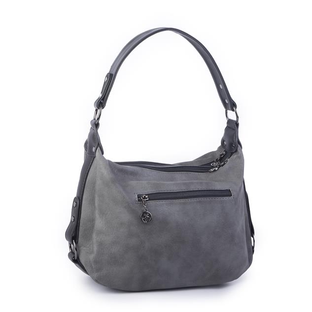 Nas Bag Çok Gözlü Kadın Omuz ve Çapraz Çanta (33x25 cm ) Gri Raven 