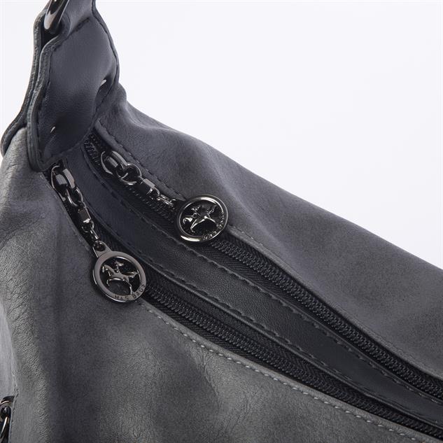 Nas Bag Çok Gözlü Kadın Omuz ve Çapraz Çanta (33x25 cm ) Gri Raven 