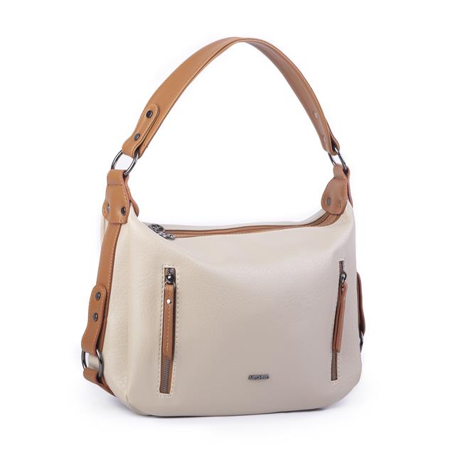 Nas Bag Çok Gözlü Kadın Omuz ve Çapraz Çanta (33x25 cm ) Kum Taba Victoria