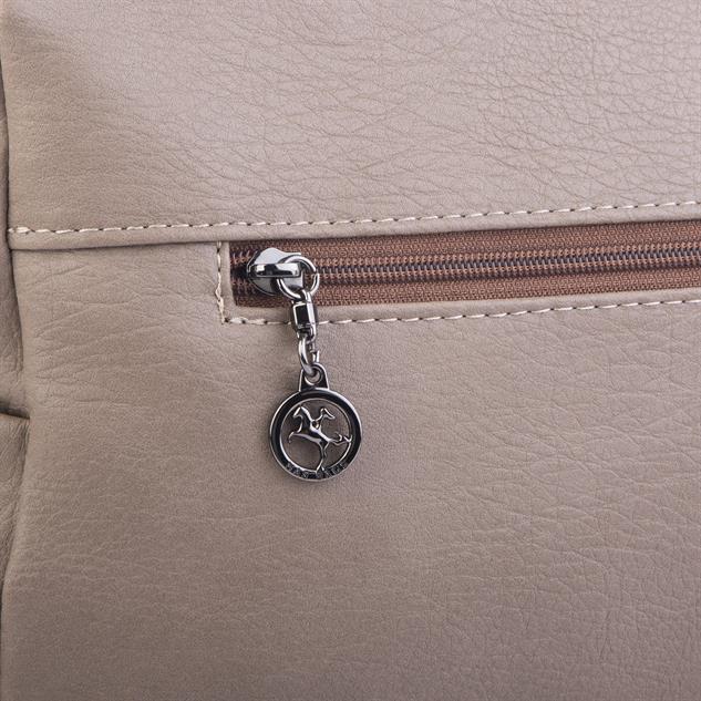 Nas Bag Çok Gözlü Yumuşak ve Hafif Yapılı Çift Askılı Omuz ve Çapraz Çanta Vizon Kahve Lizbon ( 30x24 cm )