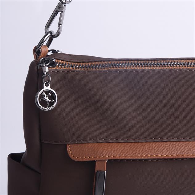 Nas Bag Çok Gözlü Yumuşak ve Hafif Yapılı Çift Askılı Omuz ve Çapraz Çanta Kahve  Taba Buzzy  ( 30x24 cm )