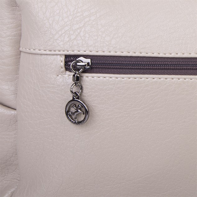 Nas Bag Çok Gözlü Yumuşak ve Hafif Yapılı Çift Askılı Omuz ve Çapraz Çanta ( 30x24 cm ) Kum Kahve Victoria