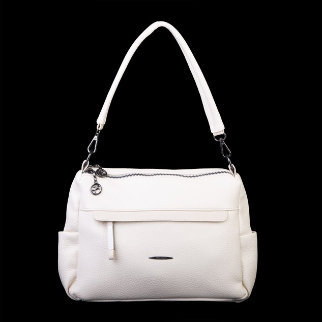Nas Bag Çok Gözlü Yumuşak ve Hafif Yapılı Çift Askılı Omuz ve Çapraz Çanta ( 30x24 cm ) Krem Lopez