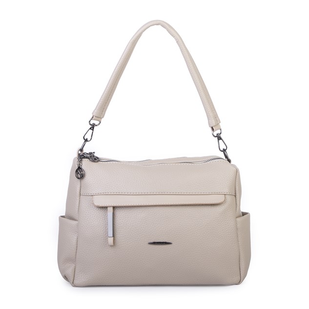 Nas Bag Çok Gözlü Yumuşak ve Hafif Yapılı Çift Askılı Omuz ve Çapraz Çanta ( 30x24 cm ) Kum Lopez