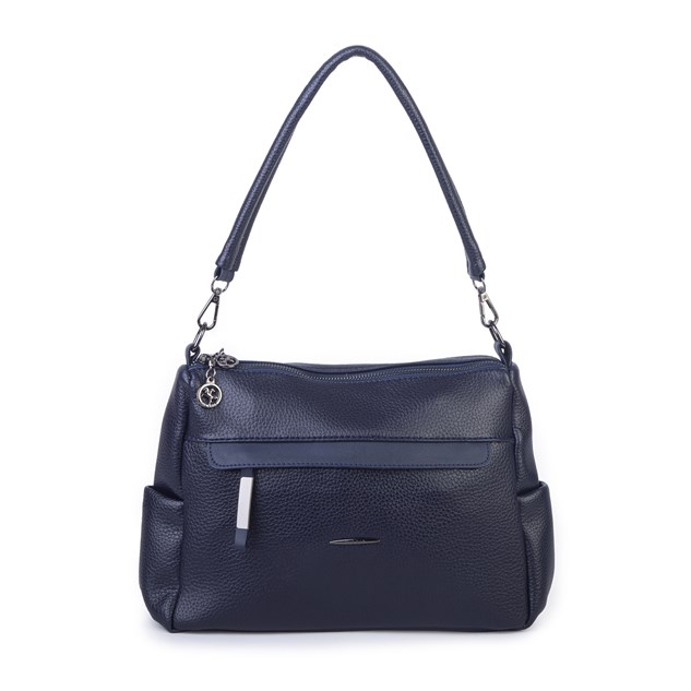 Nas Bag Çok Gözlü Yumuşak ve Hafif Yapılı Çift Askılı Omuz ve Çapraz Çanta ( 30x24 cm ) Lacivert Lopez