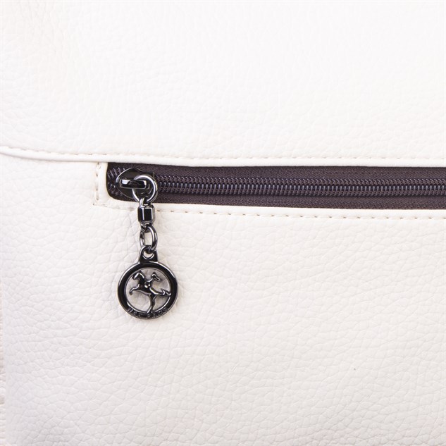 Nas Bag Çok Gözlü Yumuşak ve Hafif Yapılı Çift Askılı Omuz ve Çapraz Çanta ( 30x24 cm ) Krem Kahve Lopez