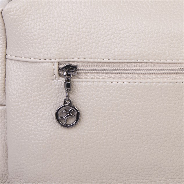 Nas Bag Çok Gözlü Yumuşak ve Hafif Yapılı Çift Askılı Omuz ve Çapraz Çanta ( 30x24 cm ) Kum Lopez
