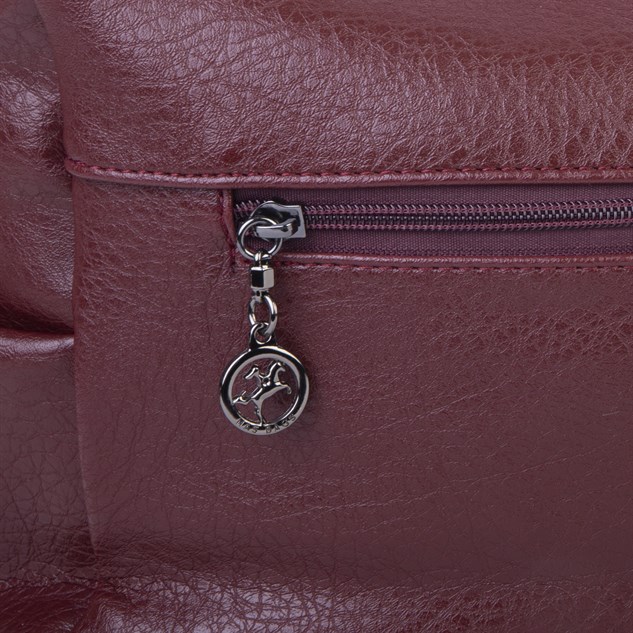 Nas Bag Çok Gözlü Yumuşak ve Hafif Yapılı Çift Askılı Omuz ve Çapraz Çanta ( 30x24 cm ) Bordo Victoria