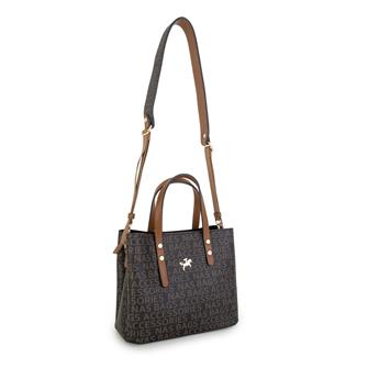 Nas Bag El  Çantası Kahve Taba Yazılı