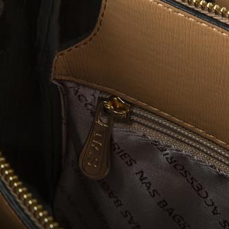 Nas Bag El  Çantası Krem Camel Yazılı