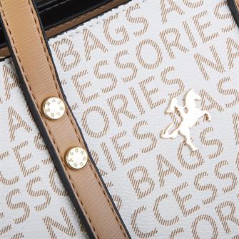 Nas Bag El  Çantası Krem Camel Yazılı