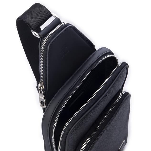 Nas Bag Erkek Çapraz ve Body Bag Siyah Mercan ( en:20 cm ; boy 32 cm)