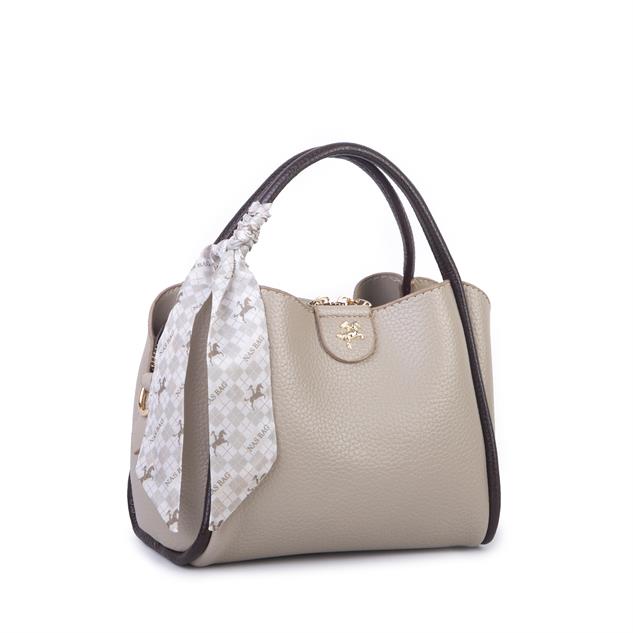 Nas Bag Fularlı Mini Boy El ve Çapraz Çanta Kum Kahve  Lopez