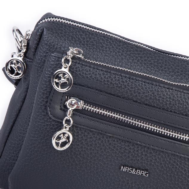 Nas Bag Günlük Çok Gözlü Çanta (en: 26 cm  ; boy:17 cm) Siyah Silan