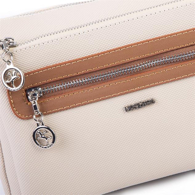 Nas Bag Günlük Çok Gözlü Çanta (en: 26 cm  ; boy:17 cm) Kum Taba Lacste