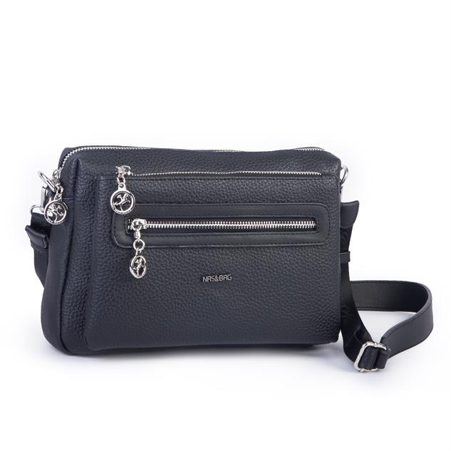 Nas Bag Günlük Çok Gözlü Çanta (en: 26 cm  ; boy:17 cm) Siyah Silan
