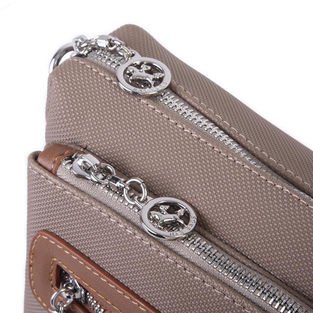 Nas Bag Günlük Çok Gözlü Çanta (en: 26 cm  ; boy:17 cm) Vizon Taba Lacste