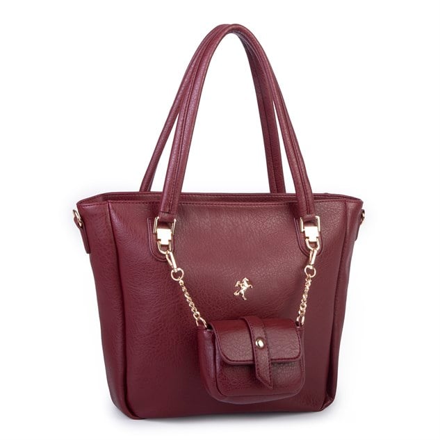 Nas Bag Kadın 2 li Set Omuz Çantası Bordo Victoria