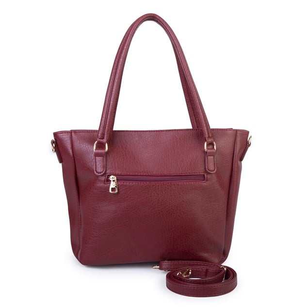 Nas Bag Kadın 2 li Set Omuz Çantası Bordo Victoria