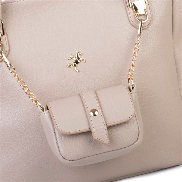 Nas Bag Kadın 2 li Set Omuz Çantası Kum Victoria