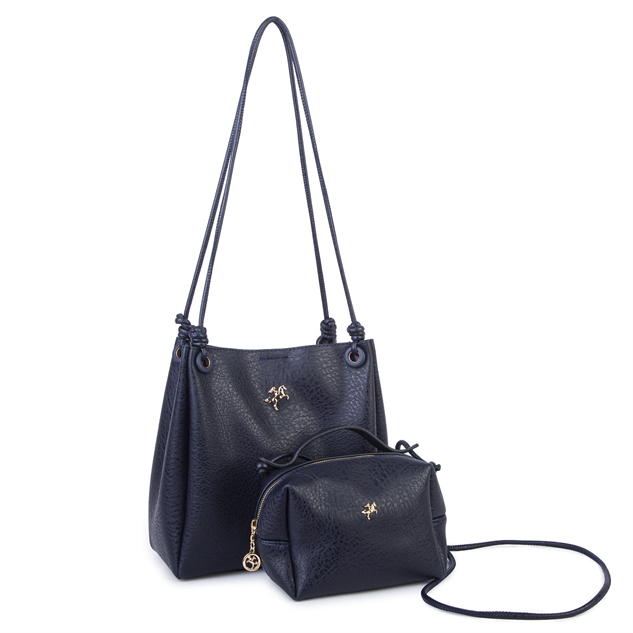 Nas Bag Kadın 2 li Set Omuz ve Çapraz Çanta Lacivert Victoria