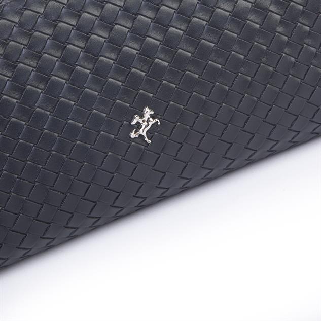 Nas Bag Kadın Basic Baget Omuz ve Çapraz Çanta Siyah Örgülü (27x12 cm )