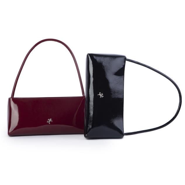 Nas Bag Kadın Basic Baget Omuz ve Çapraz Çanta Siyah Rugan (27x12 cm )