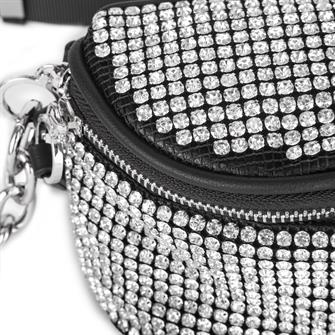 Nas Bag Kadın Bel ve Body Bag Black Diamond Siyah Taşlı Şık Çanta 