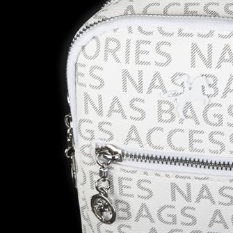 Nas Bag Kadın Bel ve Body Bag Çapraz Çanta Dönüştürülebilir Orjinal Nas Çanta Beyaz Yazılı