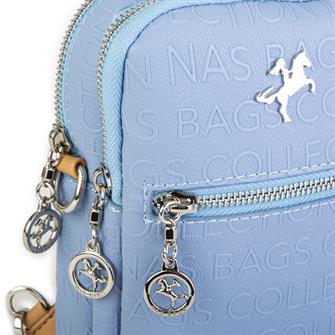 Nas Bag Kadın Bel ve Body Bag Çapraz Çanta Dönüştürülebilir Orjinal Nas Çanta Mavi Camel Gofraj