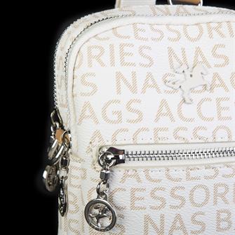 Nas Bag Kadın Bel ve Body Bag Çapraz Çanta Dönüştürülebilir Orjinal Nas Çanta Krem Camel Yazılı