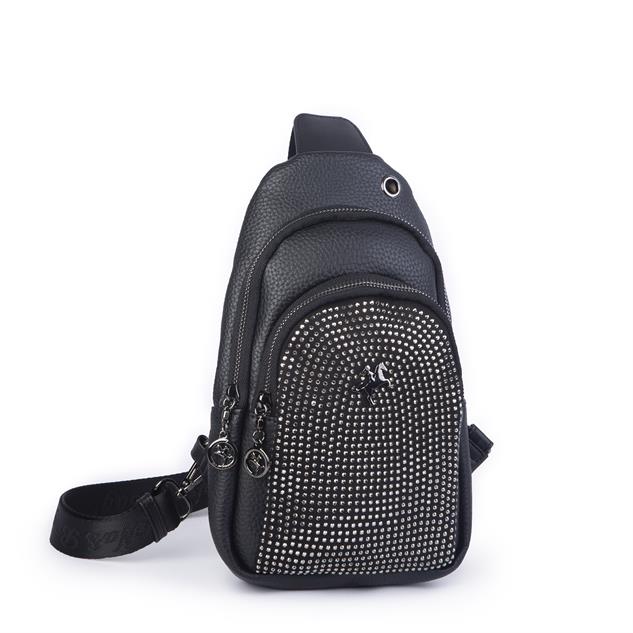 Nas Bag Kadın Bel ve Body Bag Siyah Gümüş