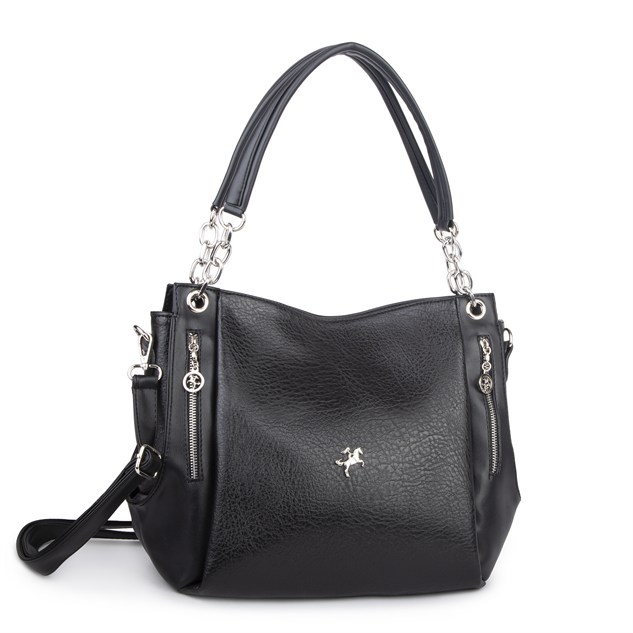 Nas Bag Kadın Büyük Boy Omuz Çantası ( 45x34x21 cm) Siyah Victoria