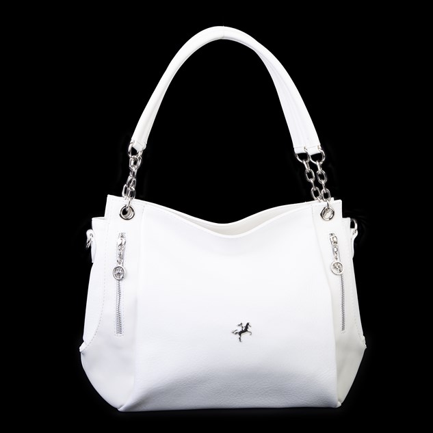 Nas Bag Kadın Büyük Boy Omuz Çantası ( 45x34x21 cm) Beyaz Victoria