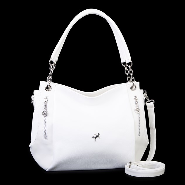 Nas Bag Kadın Büyük Boy Omuz Çantası ( 45x34x21 cm) Beyaz Victoria
