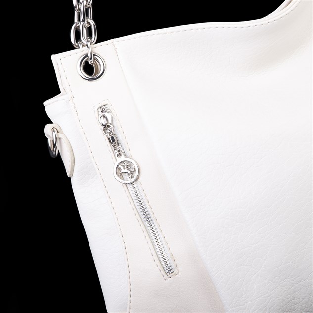 Nas Bag Kadın Büyük Boy Omuz Çantası ( 45x34x21 cm) Krem Victoria