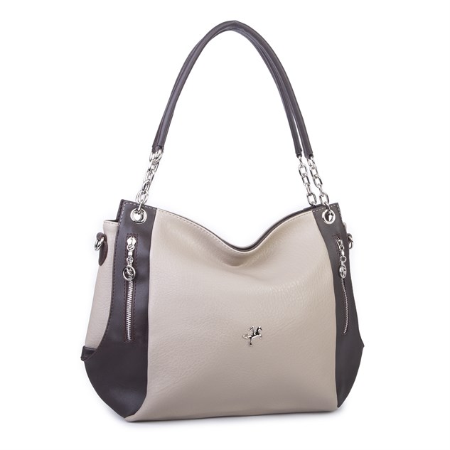 Nas Bag Kadın Büyük Boy Omuz Çantası ( 45x34x21 cm) Kum Kahve Victoria