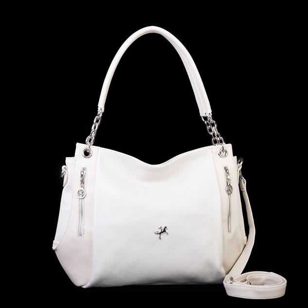 Nas Bag Kadın Büyük Boy Omuz Çantası ( 45x34x21 cm) Krem Victoria