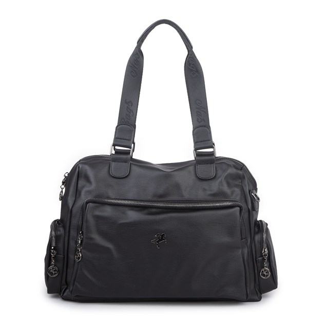Nas Bag Kadın Büyük Boy Omuz Çantası (en :37 ,boy :30 cm) Siyah Yıkamalı