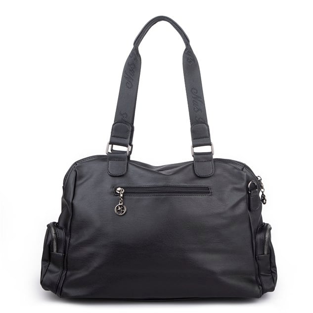 Nas Bag Kadın Büyük Boy Omuz Çantası (en :37 ,boy :30 cm) Siyah Yıkamalı