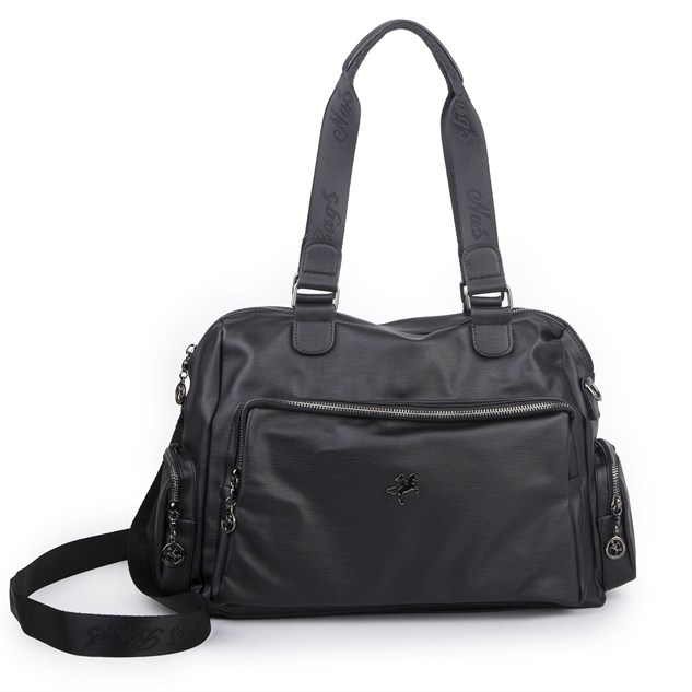 Nas Bag Kadın Büyük Boy Omuz Çantası (en :37 ,boy :30 cm) Siyah Yıkamalı